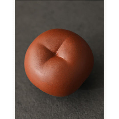 Ceramic Persimmon Incense Burner Tea Pet 4.4cm Tea Play Kungfu Tea Ceremony