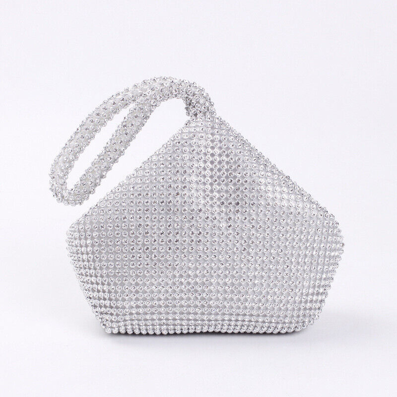 Women Sparkle Diamante Wedding Clutch Purse Prom Evening Party Wrist Bag Handbag