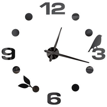 DIY Wall Clocks Acrylic Mirror Large 3D Frameless Home Living Room Decor 37-47In