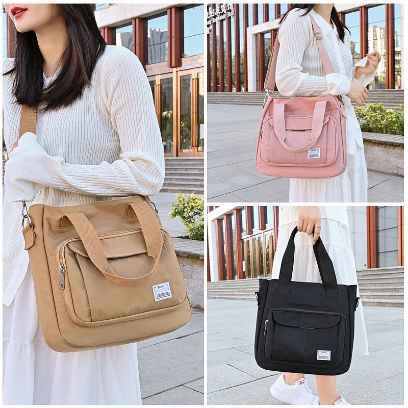 Canvas Bag High-capacity Nylon Messenger Purse Handbag Polyester Shoulder Pouch