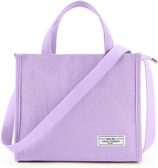 KALIDI Tote Bag for Women Corduroy Crossbody Bag Casual Zipper Tote Fashion Shou