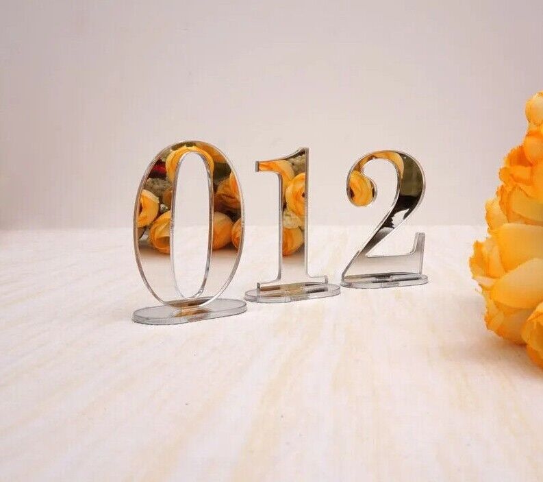 Party Table Numbers 1-20 Base Acrylic Mirror Wedding Birthday Events Decorations