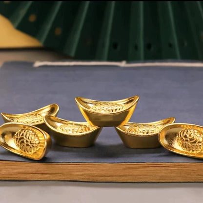 HOT 10Pcs! Gold Ingots, Feng Shui, Yuanbao, Shengcai Kaiyun Collection Toy Gift