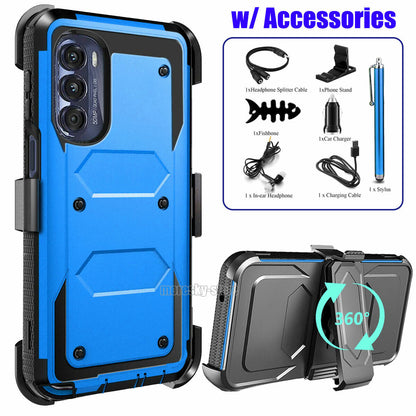 Rugged Case For Motorola Moto G Stylus 2022 w/ 360 Clip Holster Cover Accessory