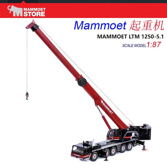 1:87 Mammoet LIEBHERR LTM1250-5.1 Crane Construction Machine Diecast Model