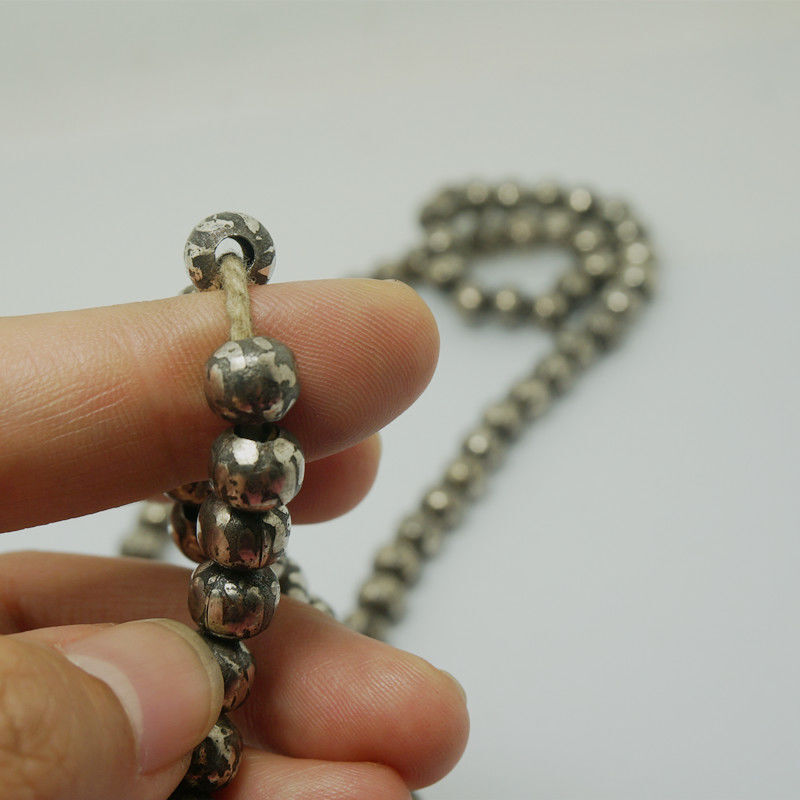 8mm Buddhist Nepalese Handicrafts Pure Handmade White Copper Beads Decoration