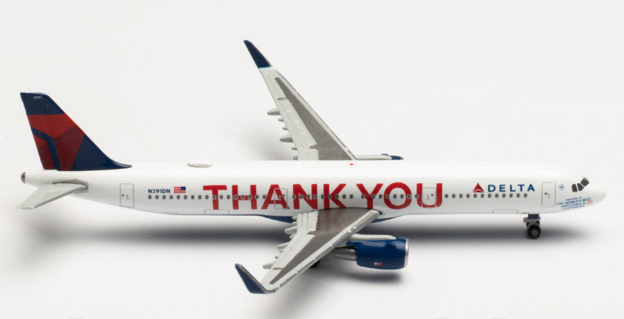 1:500 Herpa DELTA AIRBUS A321 Passenger Aircraft Plane Diecast Airplane Model