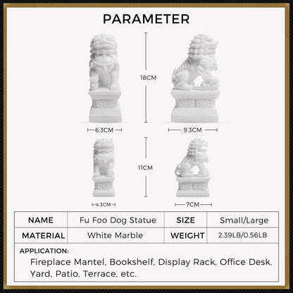 Foo Dogs Statues Pair Chinese Fu Foo Dogs Guardian Lion Statues 7in/18cm