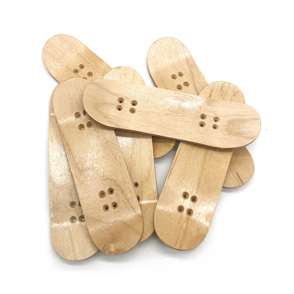 10Pcs Handmade Fingerboards Wooden Tech Deck Skateboard Natural Wood Grain