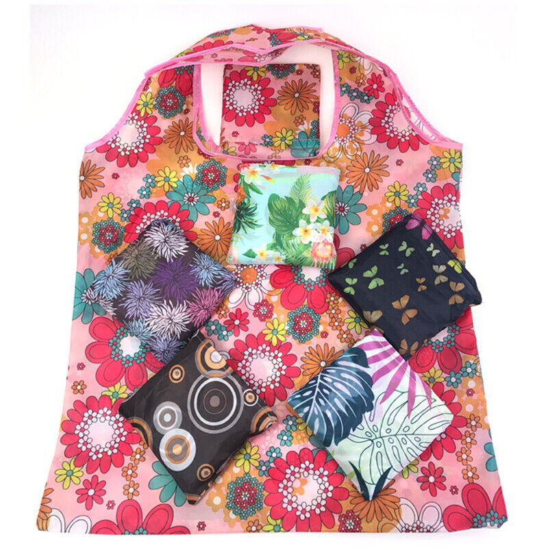New Reusable Foldable Ladies Shopping Bag Eco Tote Handbag Fold Away Bag