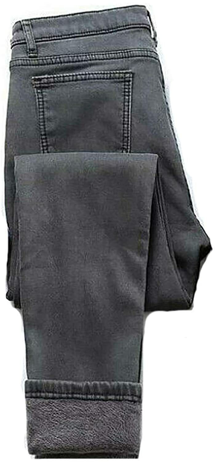 Women's Winter Sherpa Fleece Lined Jeans, Thick Cashmere Warm Pants