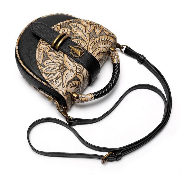 Retro Small Shoulder Purse Crossbody Bag Genuine Leather Cowhide Handbags Shell