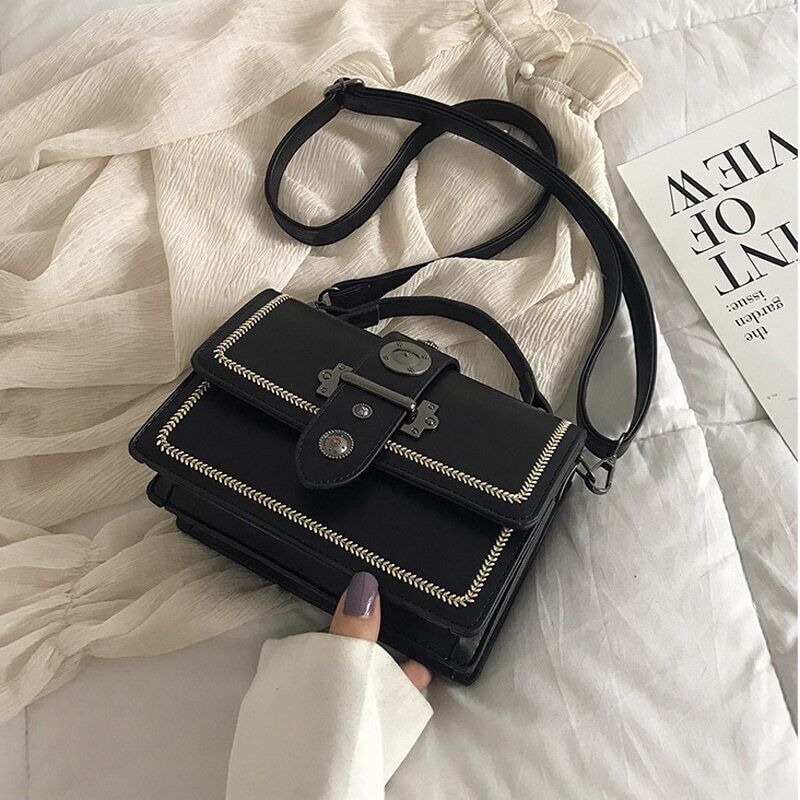 Female Casual Tote Bag Pu Leather Women's Handbag Rivet Shoulder Bags