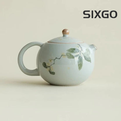 220ml Ceramic Handpainted Osmanthus Xishi Teapot High-end Kung Fu Teaware