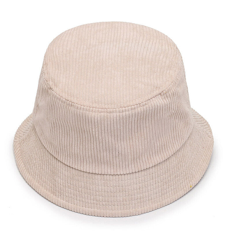 Unisex Bucket Hat Corduroy Panama Cap Fishing Hats Fall Winter Plain Casual Cap