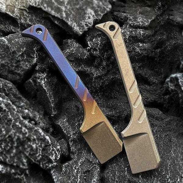 Titanium Crowbar Pry Bar Screwdriver Keychain Pendants EDC Multi-Function Tool
