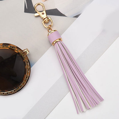 PU Leather Tassel Key Chain Handbag Bag Purse Accessories Pendant Keyring Gift