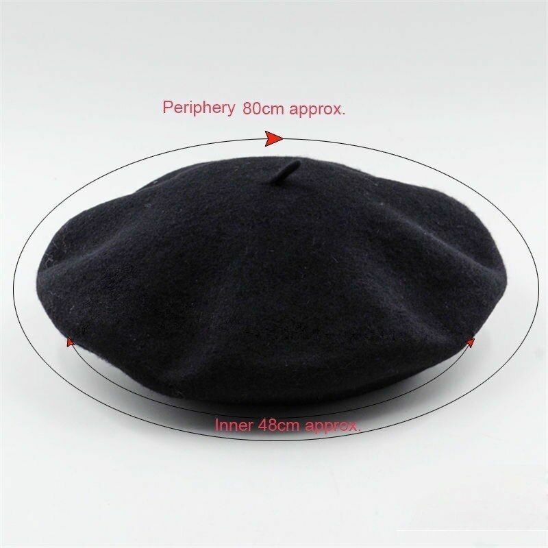 Beret Cap Winter Warm Wool Hat Fashion Elegant French Style Plain Beret Hiking