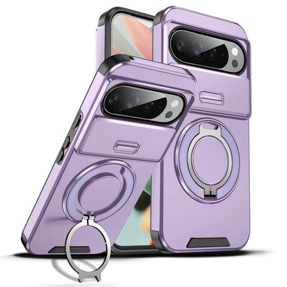 For Google Pixel 11Pro XL/10Pro XL Slide Camera Cover Ring Stand Protective Case