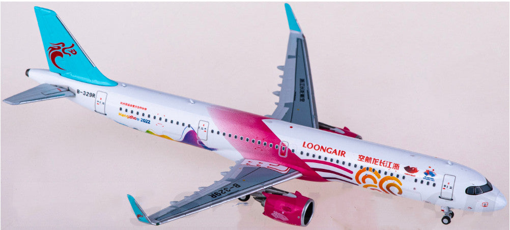 1:400 HYJLwings Loong Air Airbus A321neo Passenger Airplane Diecast Model