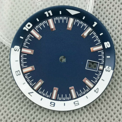 Blue+White 1.44in/36.5mm Watch Dial Replacement For Seiko NH35 NH35A Movement