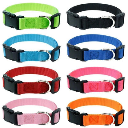 Nylon Pet Dog Collar Custom Embroidery Adjustable Quick Release Durable