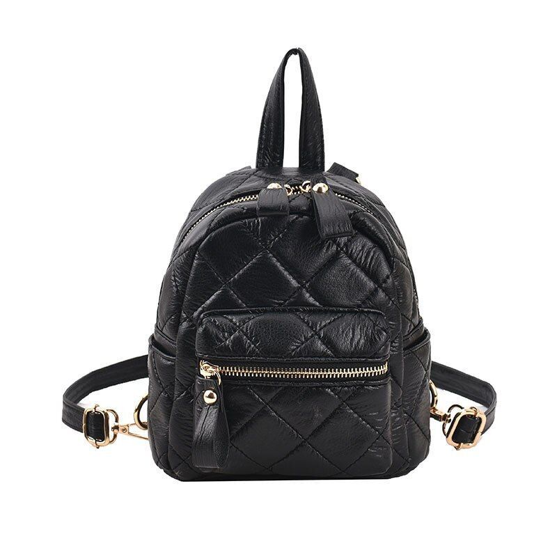 Nylon Bag Small Knapsack Quilted Pattern Travel Backpack Shoulder Bag 18*20*11CM