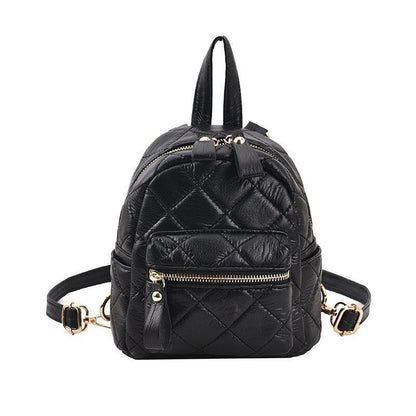Nylon Bag Small Knapsack Quilted Pattern Travel Backpack Shoulder Bag 18*20*11CM