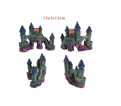 Aquarium Shipwreck Castle Decor Fish Tank Landscaping Ornament Plastic 15x7x13cm