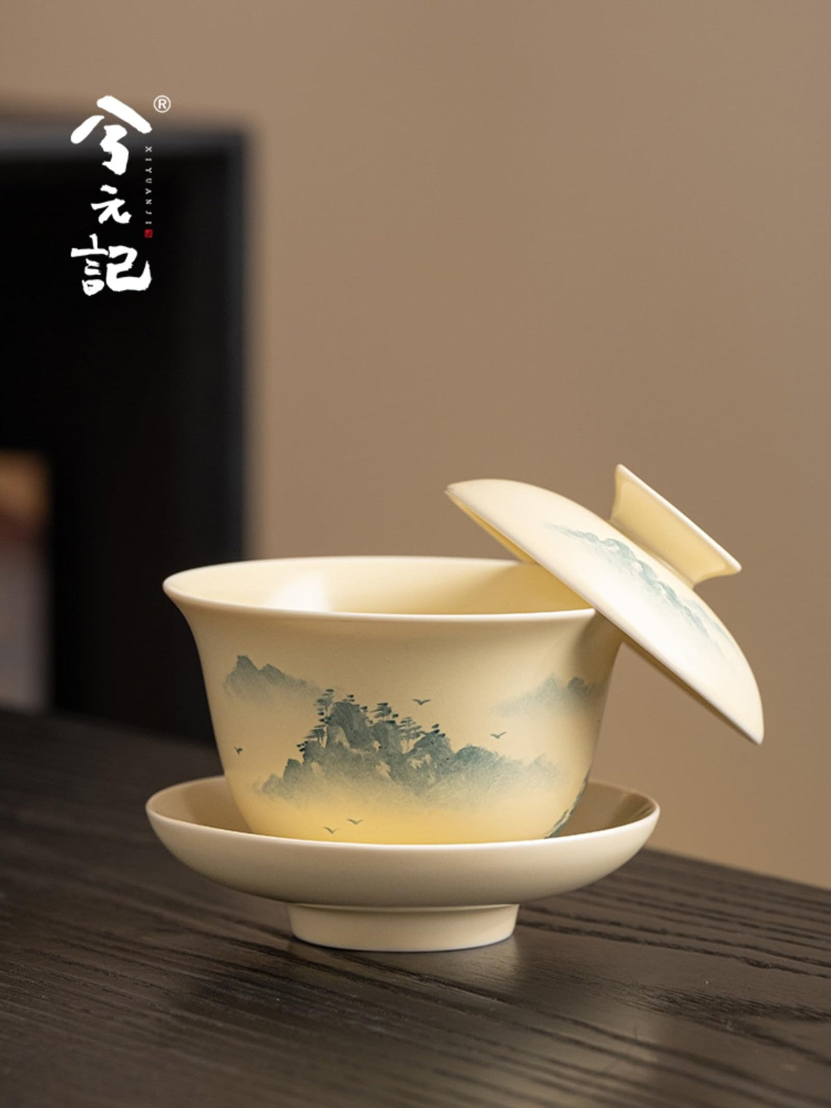 Ceramics Gaiwan Tea Set 205ml 6.8oz Mountains Kungfu Tea Set