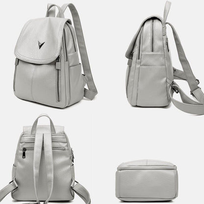 Backpack Soft Leather Large Bag Traveling Laptop Bags Polyester Hasp Zipper 1 PC