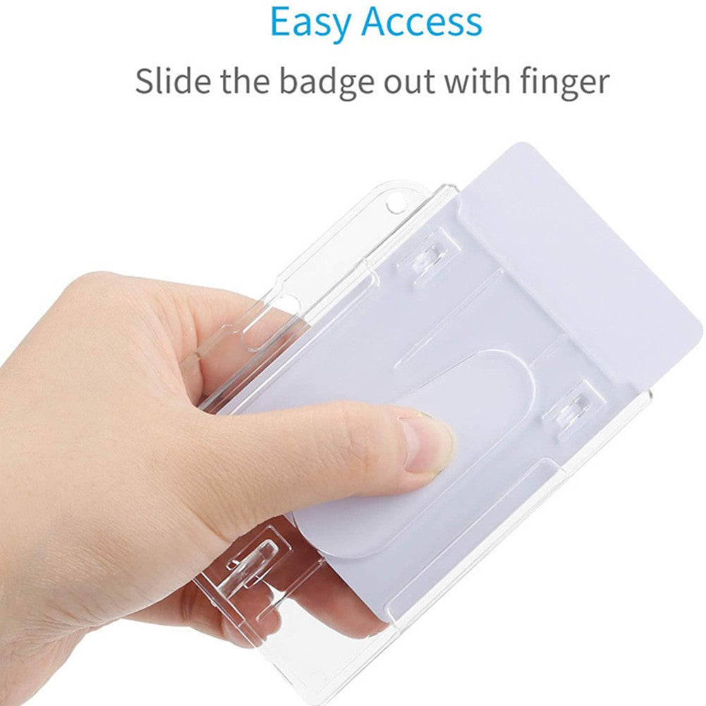 10Pcs Clear ID Card Badge Holder Hard PC Protector Vertical Slim Protect Case