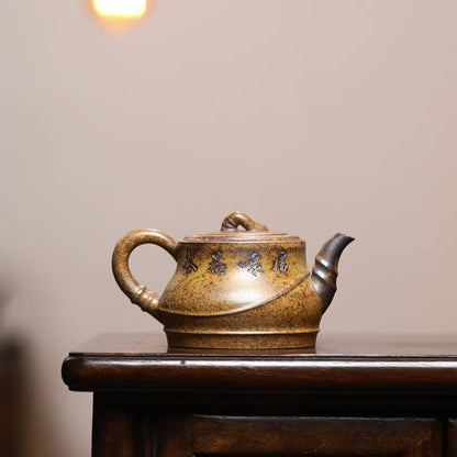180ml Marked Tea Pot Real Yixing Zisha Duan Clay Pot Original Ore Kungfu Teapots