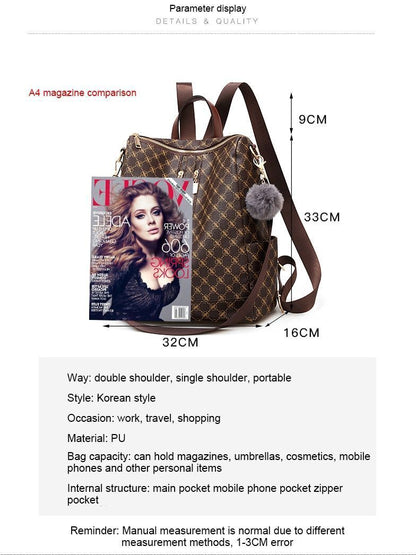 Travel Bag Fashion Rucksack Large School Bags Student Backpacks 32*33*16 CM Gray
