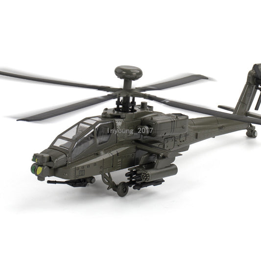 Boeing AH-64 Apache Helicopter Model Diecast Airplane Toys with Light Sound