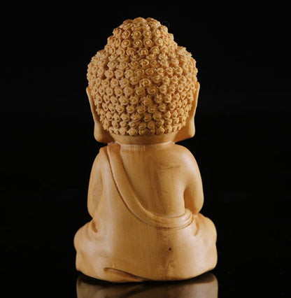 6.8*3.9*3.0 CM Carved Boxwood Figurine Carving : Rulai Buddha Boy