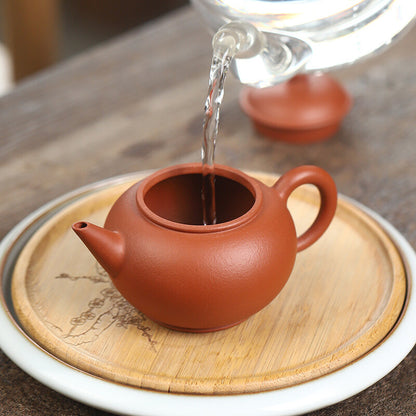 Handmade Tea Pot Shuiping Level Pot Marked 7 Infuser Holes Real Yixing Zhu Clay