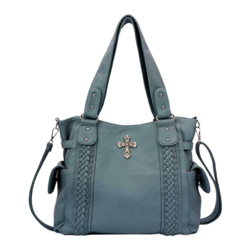 Celela Original Women Concealed Carry Braided Tote Shoulder Handbag Purse bags