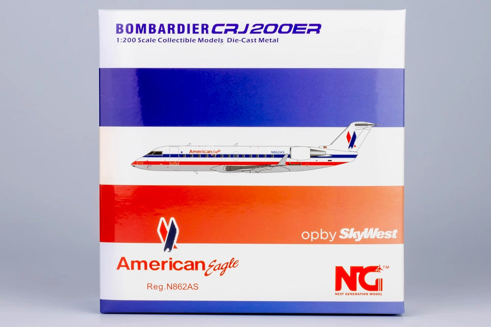 1:200 NG Model America Eagle Bombardier CRJ200LR Airplane Diecast Aircraft Model