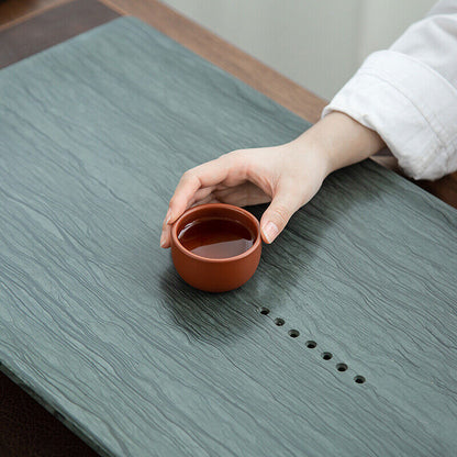 Chinese Style Natural Stone Tea Tray Water Draining Tea Boat Simple Pattern New
