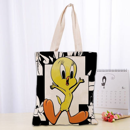Printed Canvas Tote Bag 30x35cm Cotton Linen Handbag Shopping Women Handbag 1 PC