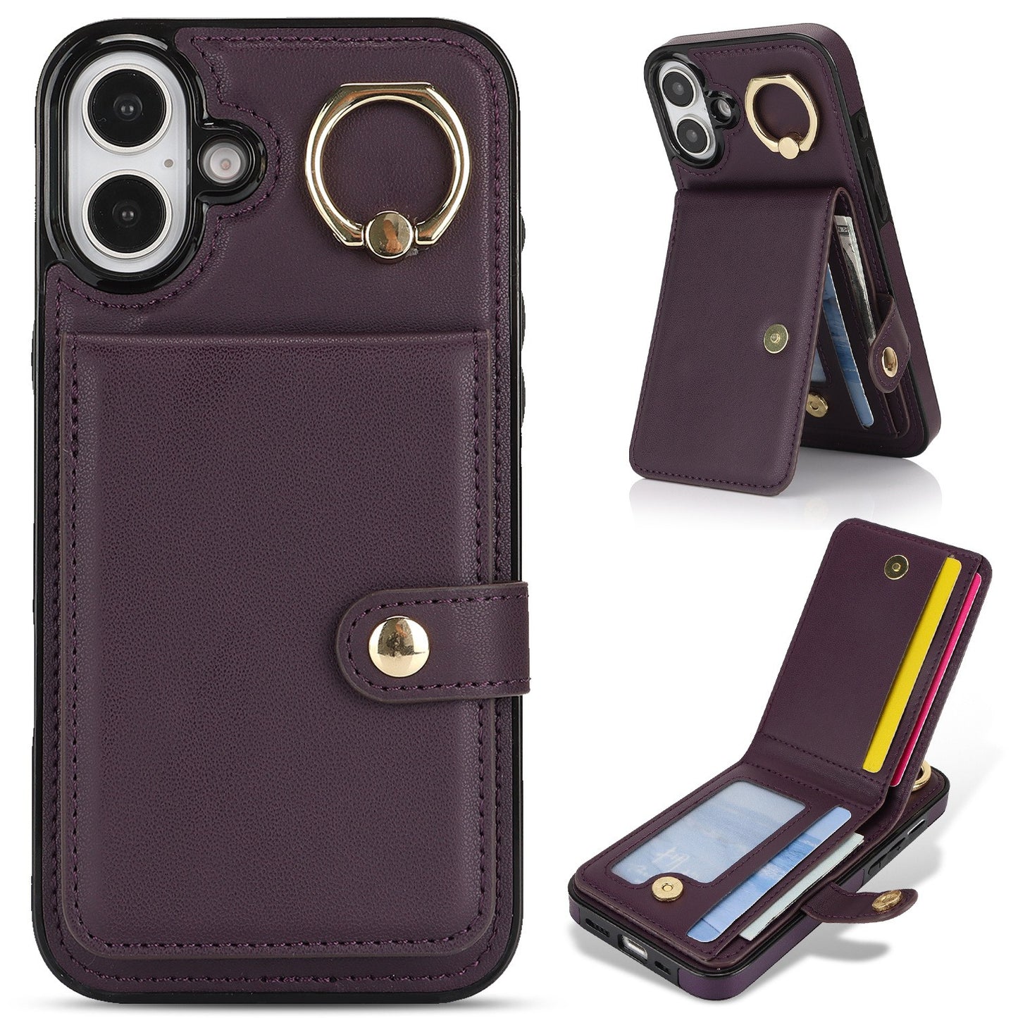 Apple16E anti-theft brush Samsung S25EDGE ring RFID anti-fall mobile phone cover