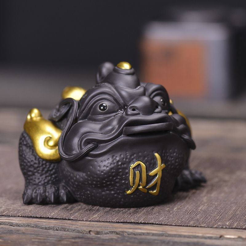 Tea Pet Purple Clay Tea Pet Fortune Golden Cicada Toad Tea Pet Ornament
