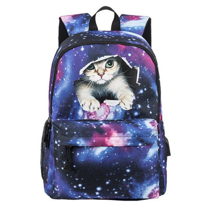USB Charging School Backpack Canvas Outdoor Traveling Bags Large Laptop Backpack