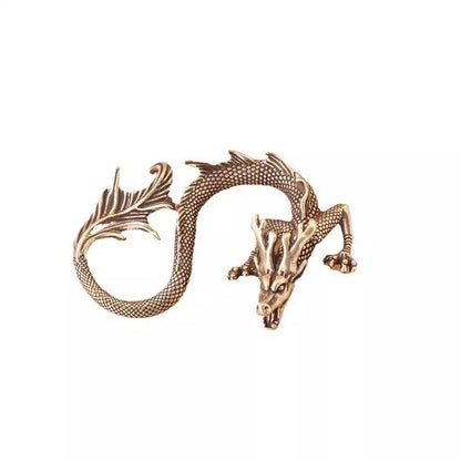 1pc Retro Brass Dragon Sculpture Ornament Tea Table Tea Pets Copper Figurine