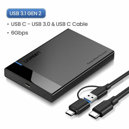 HDD Case 2.5 SATA to USB 3.0 Adapter Hard Drive Enclosure SSD Disk Box Type C