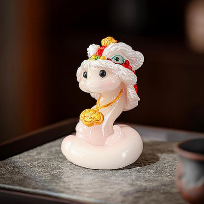 Chinese Element Color Changing Snake Resin Tea Pet 9.5cm Kung Fu Tea Tray Decor