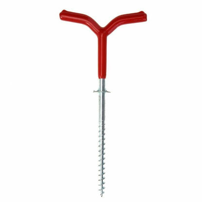 Outdoor Camping Tent Stakes Ice Fishing Screw Rod Ground Anchor Pole Red Silver