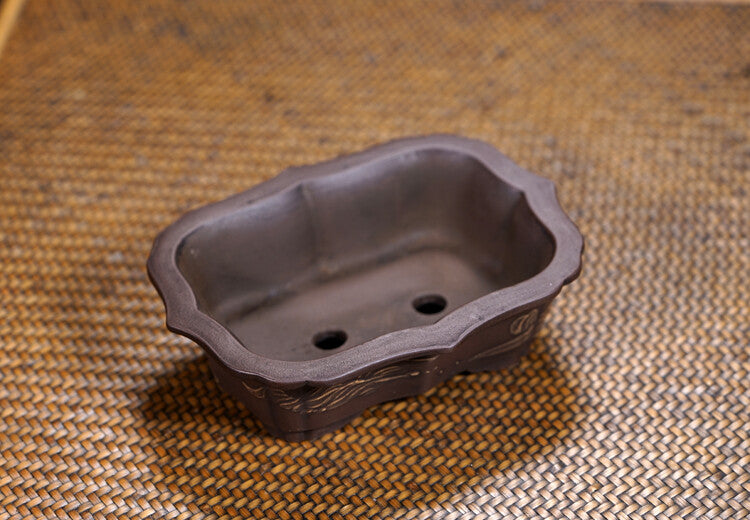 5.6"Chinese Yixing Zisha Pottery Purple Clay Handmade Succulent Plant Flowerpot