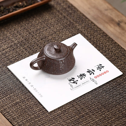 3.4oz Tea Pot With Certificate Paper True Yixing Zisha Purple Clay Pot 7 Infuser